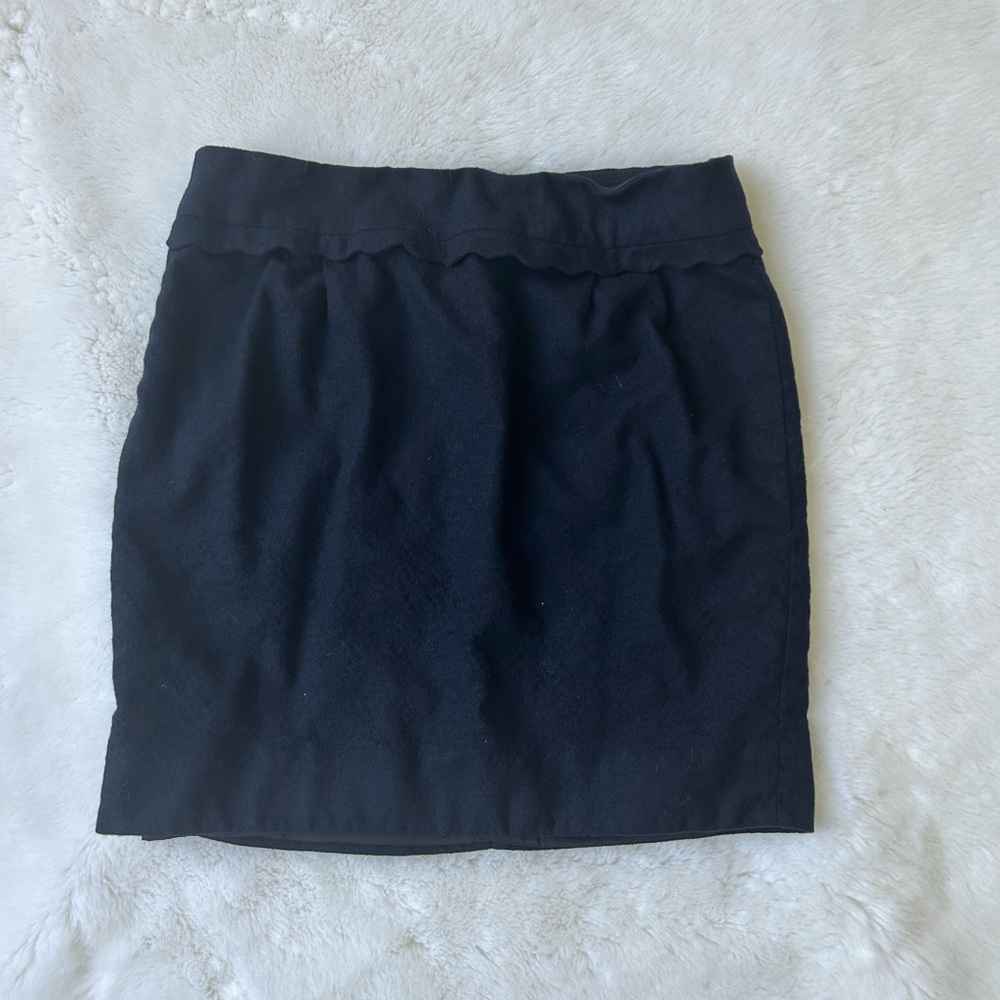 J Crew Navy Wool Mini Skirt